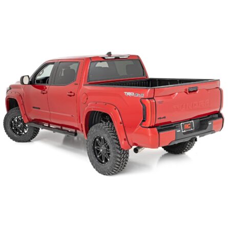 Rough Country Oval Nerf Steps - Crew Cab - Black - Toyota Tundra 2WD/4WD (22-23)