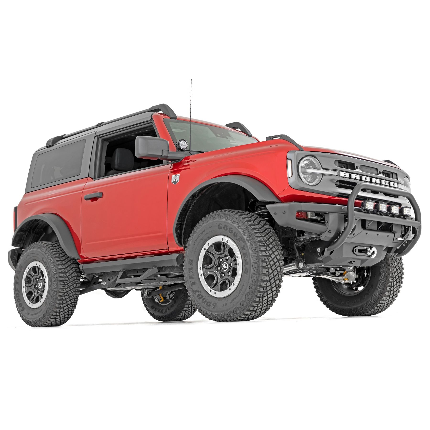 Rough Country Nudge Bar - 20 Inch BLK DRL Single Row LED - OE Modular Steel - Ford Bronco (21-23)