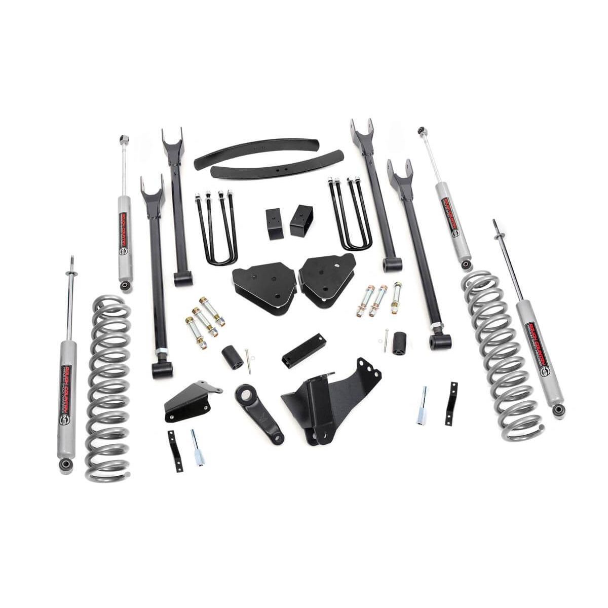 Rough Country 6 Inch Lift Kit - Diesel - 4 Link - No OVLDS - Ford Super Duty (05-07)