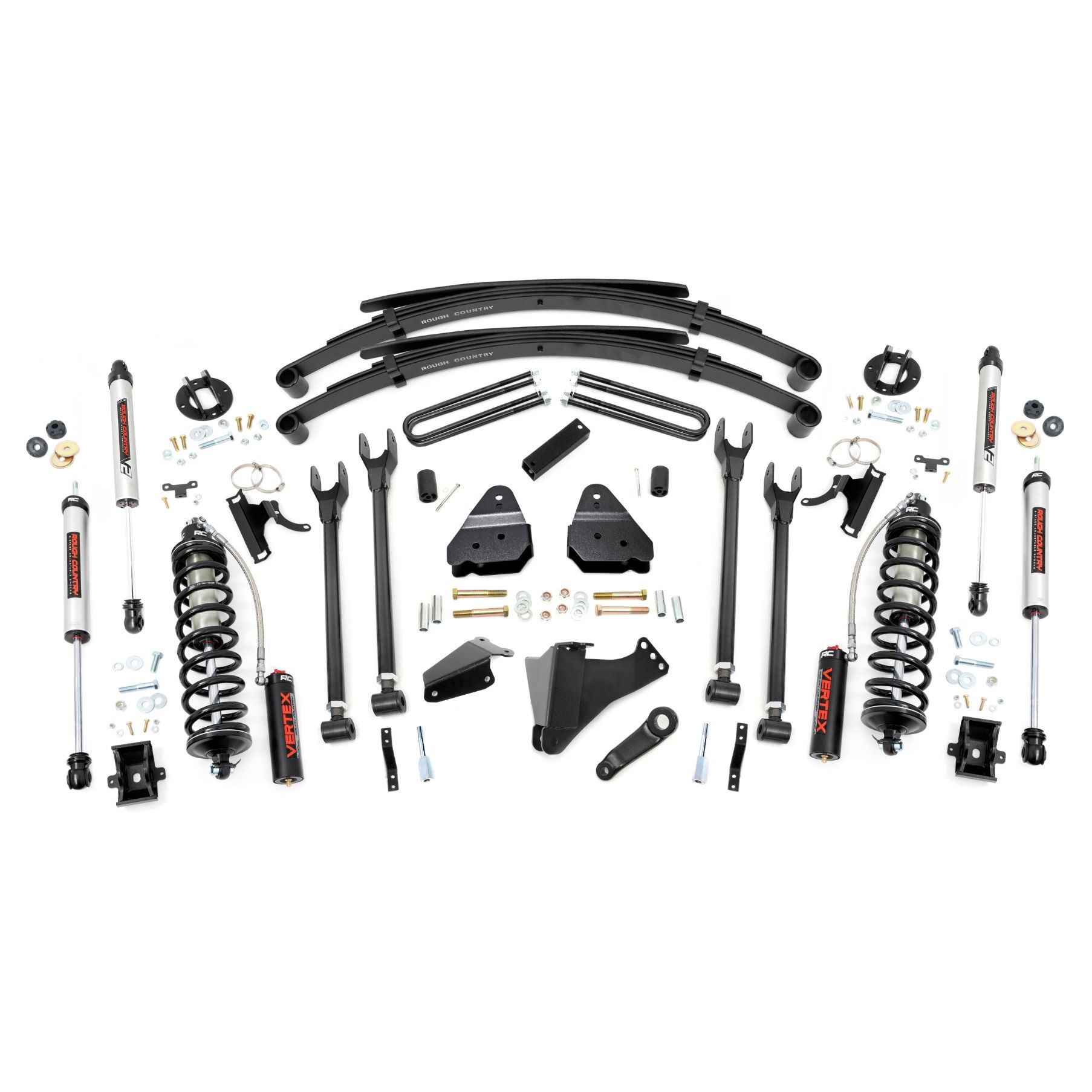 Rough Country 6 Inch Lift Kit - Diesel - 4 Link - RR Spring - C/O V2 - Ford Super Duty (05-07)