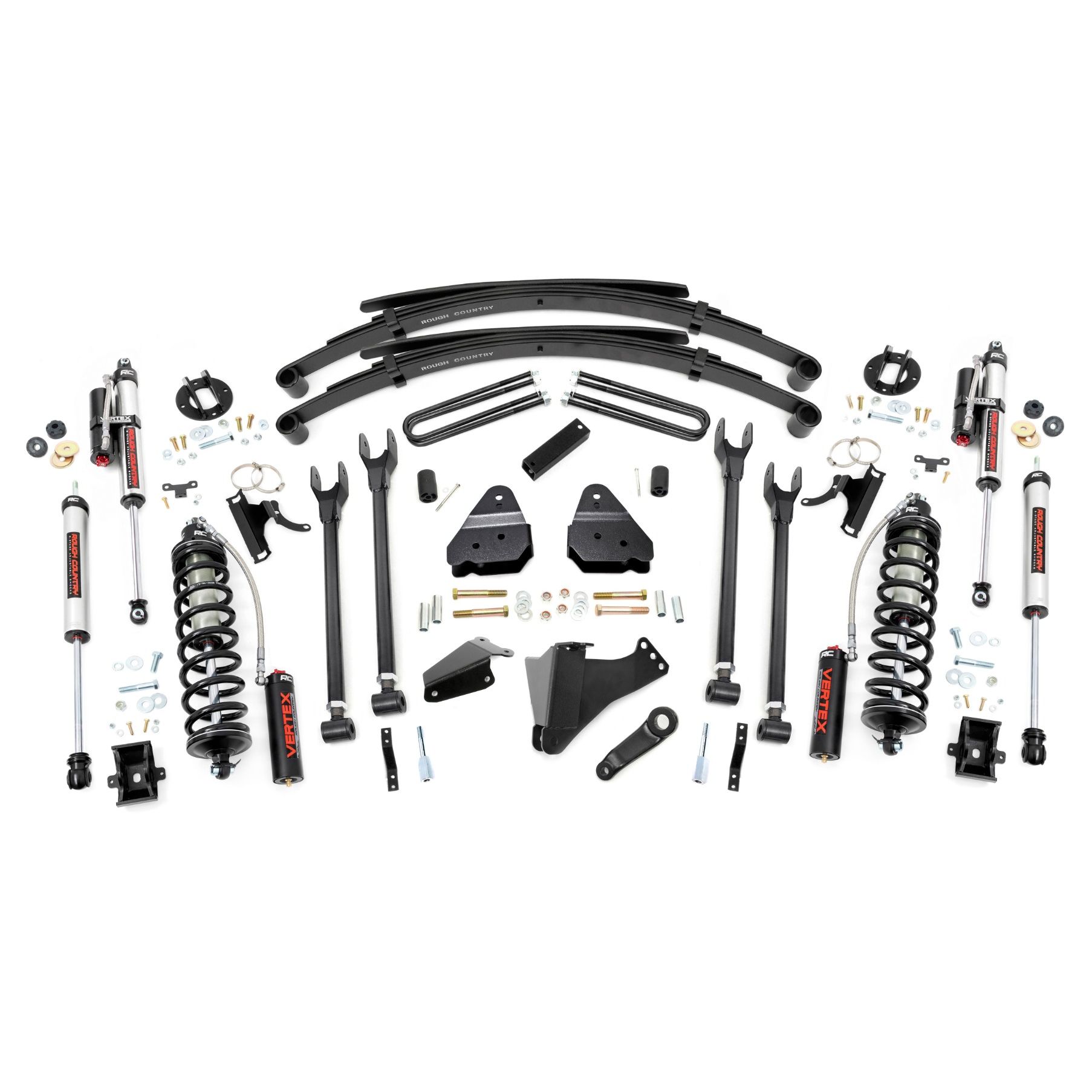 Rough Country 6 Inch Lift Kit - Gas - 4 Link - RR Spring - C/O Vertex - Ford Super Duty (05-07)