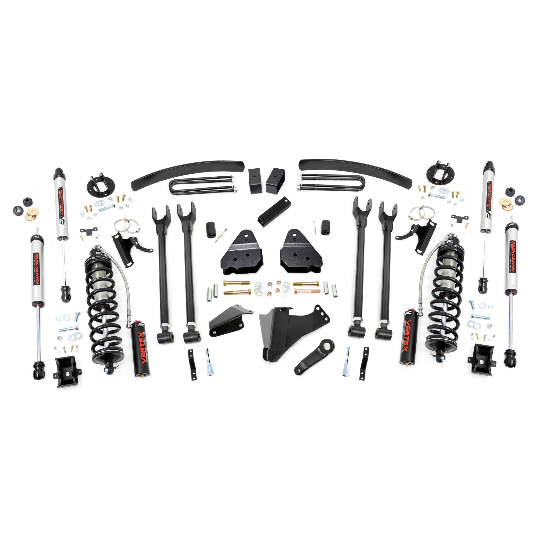 Rough Country 6 Inch Lift Kit - Gas - 4 Link - OVLD - C/O V2 - Ford Super Duty (05-07)