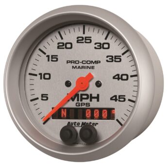 3-3/8 in. GPS SPEEDOMETER, 0-50 MPH, MARINE SILVER ULTRA-LITE