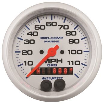 3-3/8 in. GPS SPEEDOMETER, 0-120 MPH, MARINE WHITE