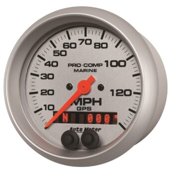 3-3/8 in. GPS SPEEDOMETER, 0-140 MPH, MARINE SILVER ULTRA-LITE