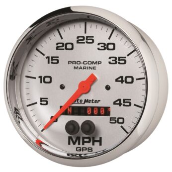 5 in. GPS SPEEDOMETER, 0-50 MPH, MARINE CHROME ULTRA-LITE