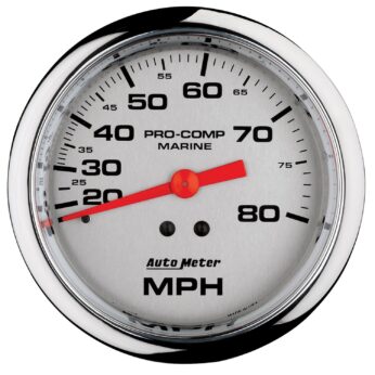 3-3/8 in. MECHANICAL SPEEDOMETER, 0-80 MPH, MARINE CHROME ULTRA-LITE