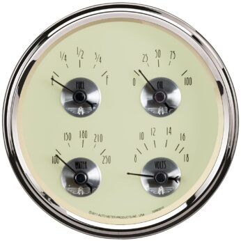 5 in. QUAD GAUGE, 100 PSI/100-250 Fahrenheit/8-18V/240-33 O, PRESTIGE ANTIQUE IVORY