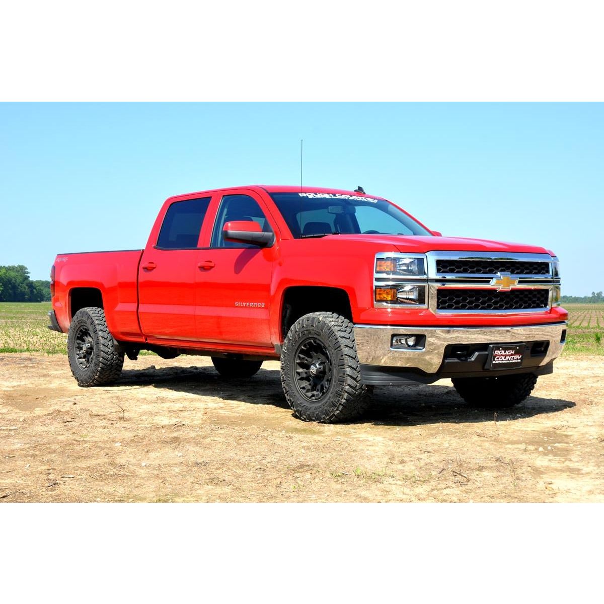 Rough Country 2 Inch Leveling Kit - Aluminum - Red - Chevy/GMC 1500 Truck (07-18) SUV (07-20)