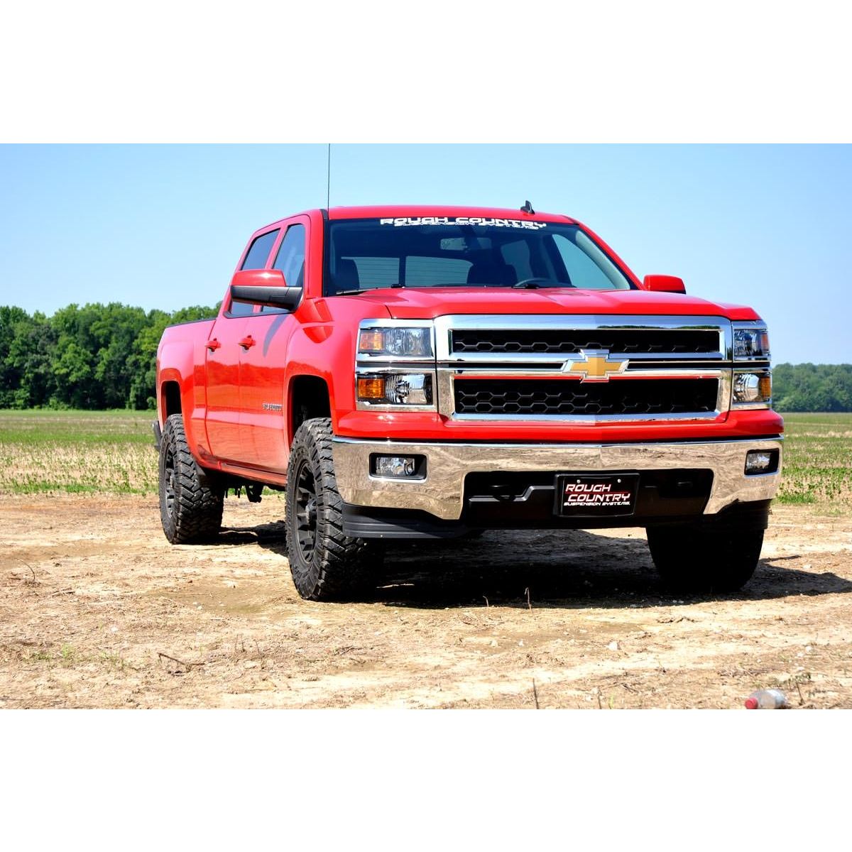 Rough Country 2 Inch Leveling Kit - Aluminum - Red - Chevy/GMC 1500 Truck (07-18) SUV (07-20)