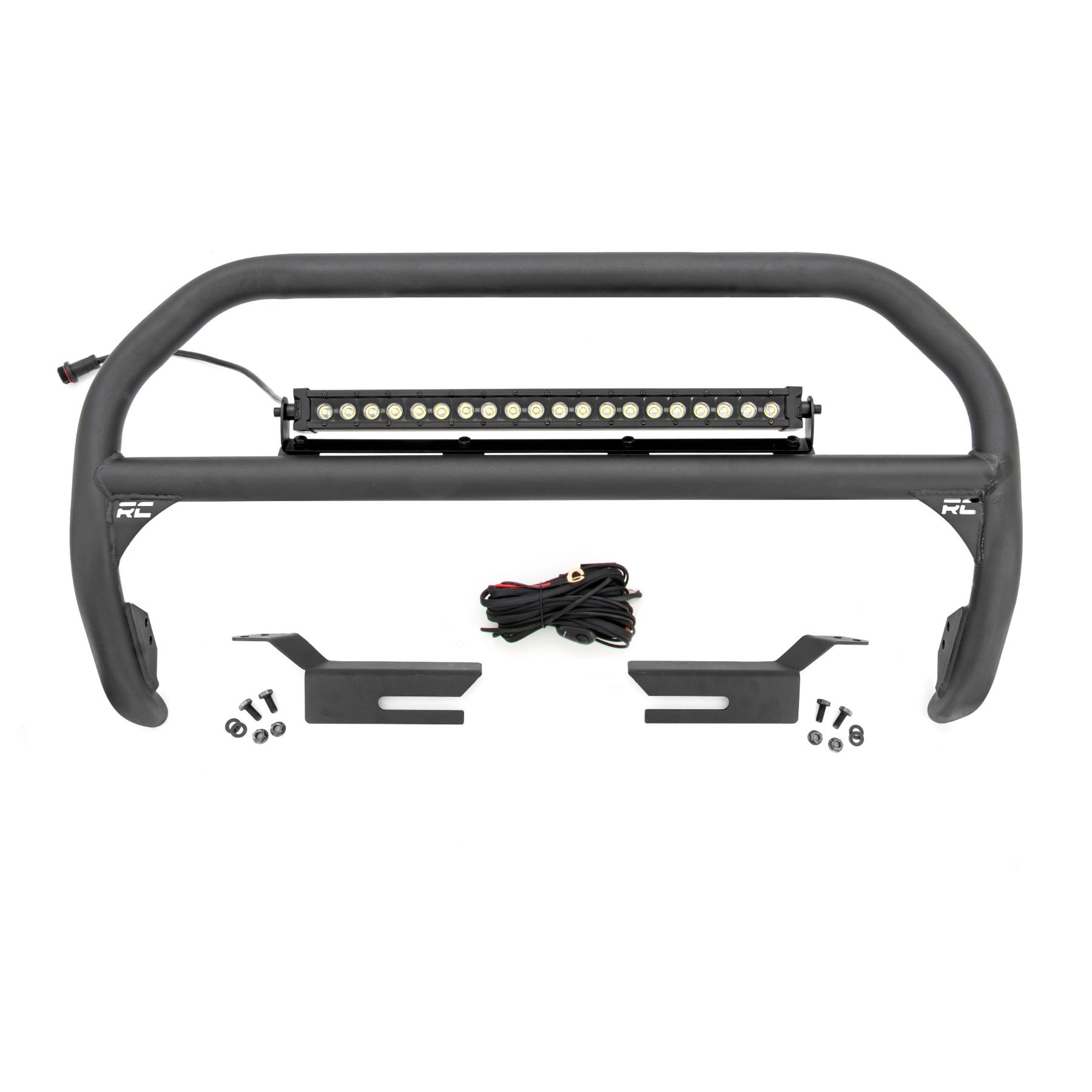 Rough Country Nudge Bar - 20 Inch BLK DRL Single Row LED - Ford Bronco 4WD (21-23)