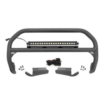 Rough Country Nudge Bar - 20 Inch BLK DRL Single Row LED - OE Modular Steel - Ford Bronco (21-23)