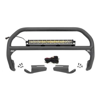 Rough Country Nudge Bar - 20 Inch Chrome Single Row LED - OE Modular Steel - Ford Bronco (21-23)