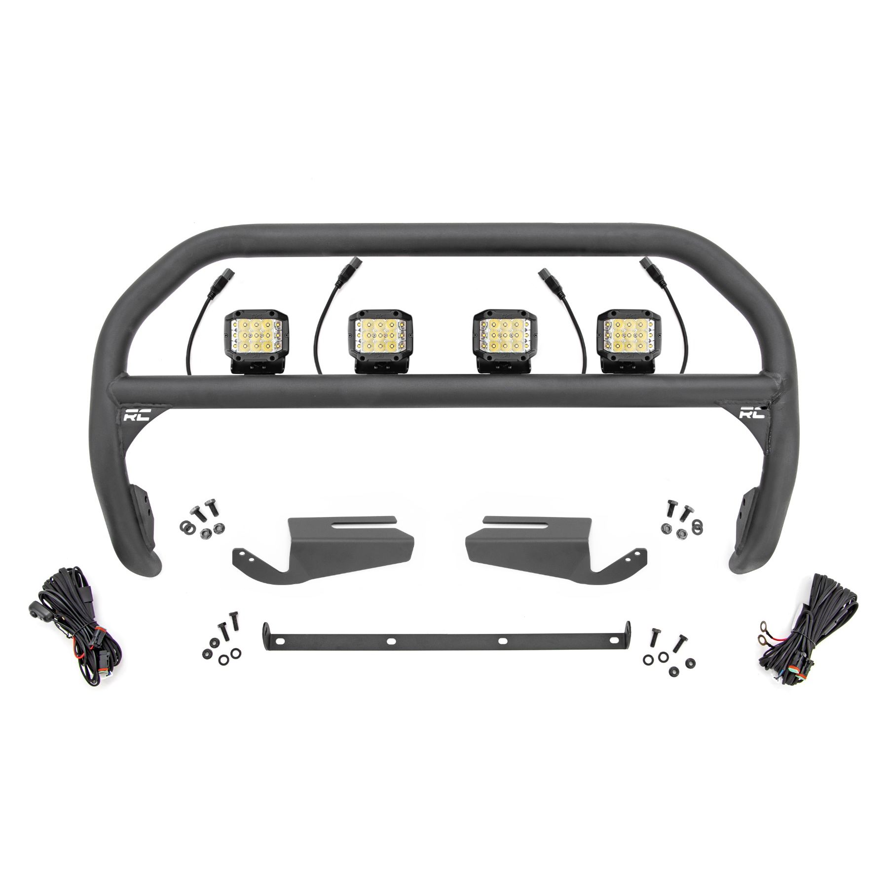 Rough Country Nudge Bar - 3 Inch Wide Angle Led (x4) - Oe Modular Steel - Ford Bronco (21-23)