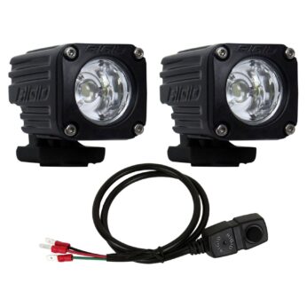 RIGID Ignite Motorcycle Kit, High/Low Flood Beam Pattern, Black Housing, Pair