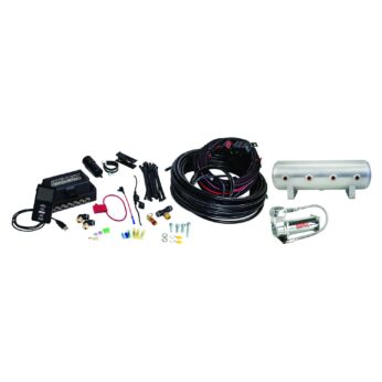 Air Lift Performance 3P .375in Air Line, 2.5 Gallon Lightweight Raw Aluminum Tank, VIAIR 444C Compressor