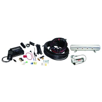 Air Lift Performance 3P .375in Air Line, 4 Gallon 7-Port Lightweight Raw Aluminum Tank, VIAIR 444C Compressor