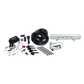 Air Lift Performance 3H .25in Air Line, 5 Gallon Lightweight Raw Aluminum Tank, VIAIR 444C Compressor