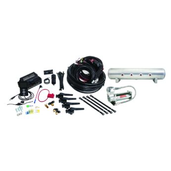 Air Lift Performance 3H .25in Air Line, 4 Gallon 7-Port Lightweight Raw Aluminum Tank, VIAIR 444C Compressor