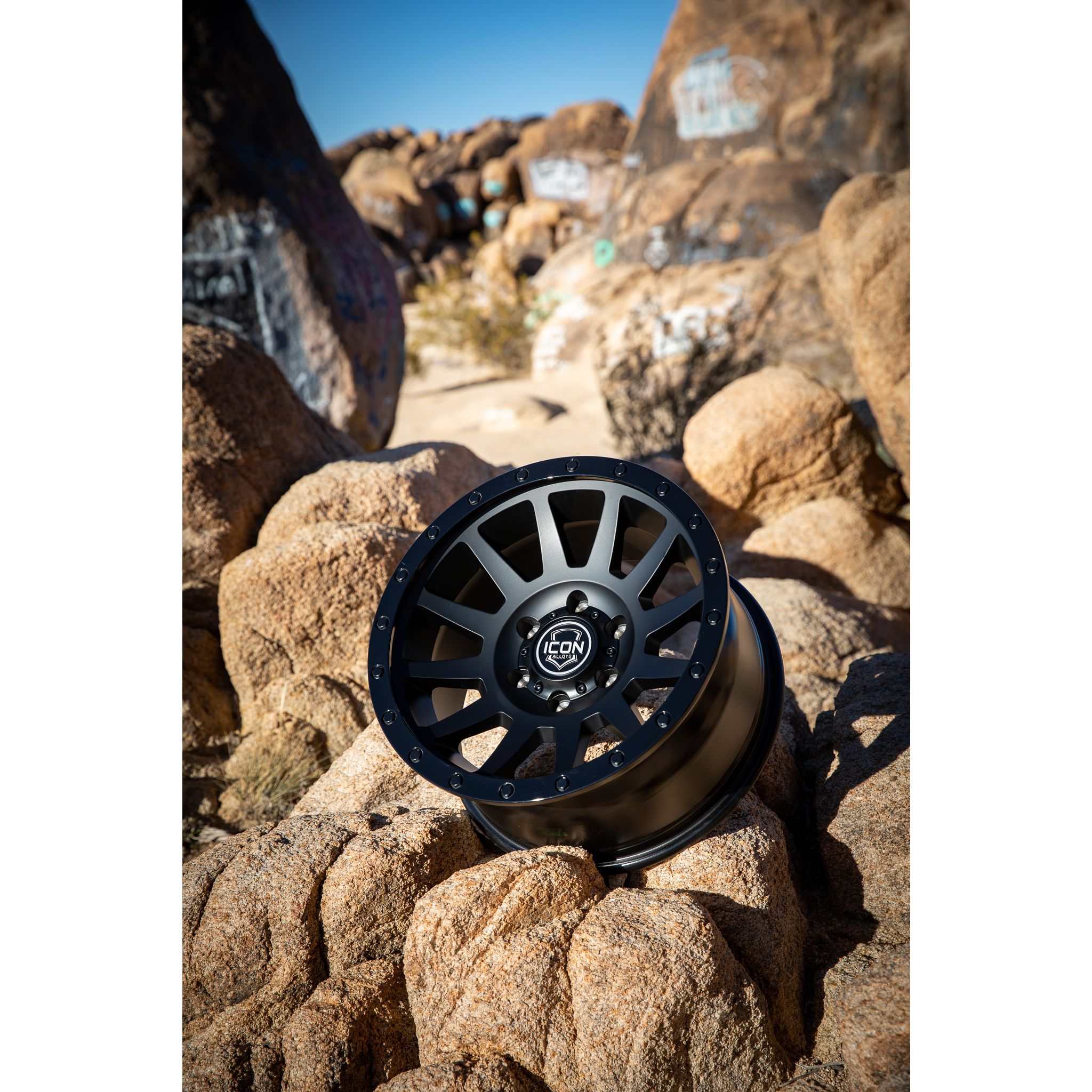 ICON Alloys Compression, Double Black, 18 x 9 / 5 x 150, 25mm Offset, 6" BS