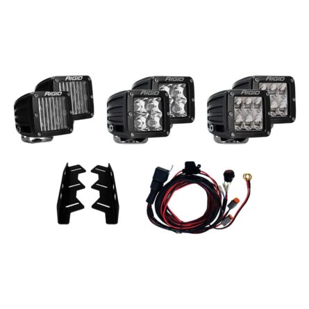 RIGID 2017-2020 Ford Raptor Fog Light Mount Kit, Includes 6 D-Series LED Lights