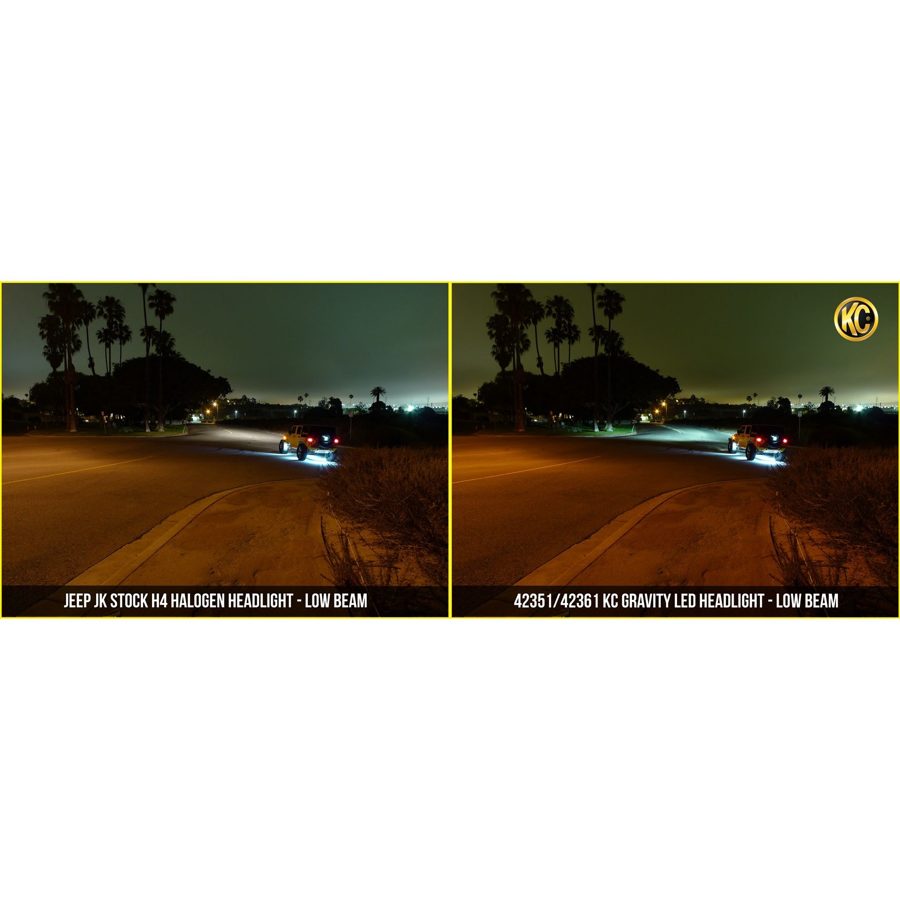 KC Hilites 7 in Gravity LED - 2-Headlights - 40W Driving Beam - Universal / fits 97-06 Jeep TJ