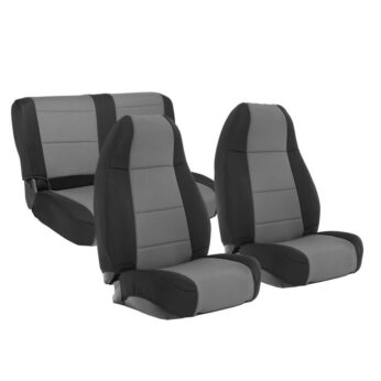 NEOPRENE SEAT COVER SET FRONT/REAR - CHARCOAL 76-90 CJ/YJ