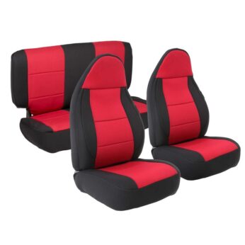 NEOPRENE SEAT COVER SET FRONT/REAR - RED 97-02 TJ