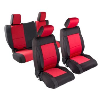NEOPRENE SEAT COVER SET FRONT/REAR - RED 07 JK 4DR