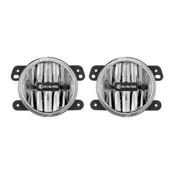 KC Hilites 4 in Gravity LED G4 - 2-Light System - SAE/ECE - 10W Fog Beam - for 10-18 Jeep JK