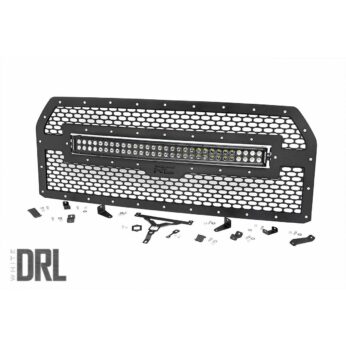 Rough Country Mesh Grille - 30 in Dual Row LED - Black Ser - Ford F-150 (15-17)