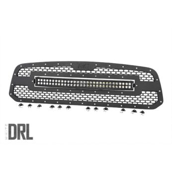Rough Country Mesh Grille - 30 in Dual Row LED - Black - White DRL - Ram 1500 (13-18 & Classic)