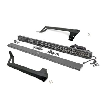 Rough Country LED Light - Windshield Mnt - 50 in Black Dual Row - White DRL - Jeep Wrangler JK (07-18)