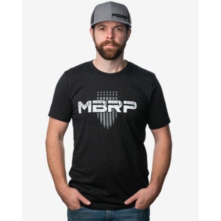 MBRP Exhaust Shield Logo T-Shirt; Small Grey