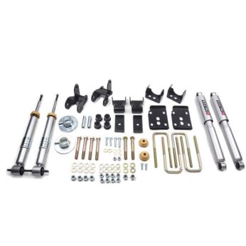 BELLTECH 1001SP LOWERING KITS  FRONT AND REAR COMPLETE KIT W/ STREET PERFORMANCE SHOCKS 2015-2020 FORD F150 ((ALL CABS) SHORT BED) +1 IN. TO -3 IN. F/4 IN. R W/ STREET PERFORMANCE SHOCKS