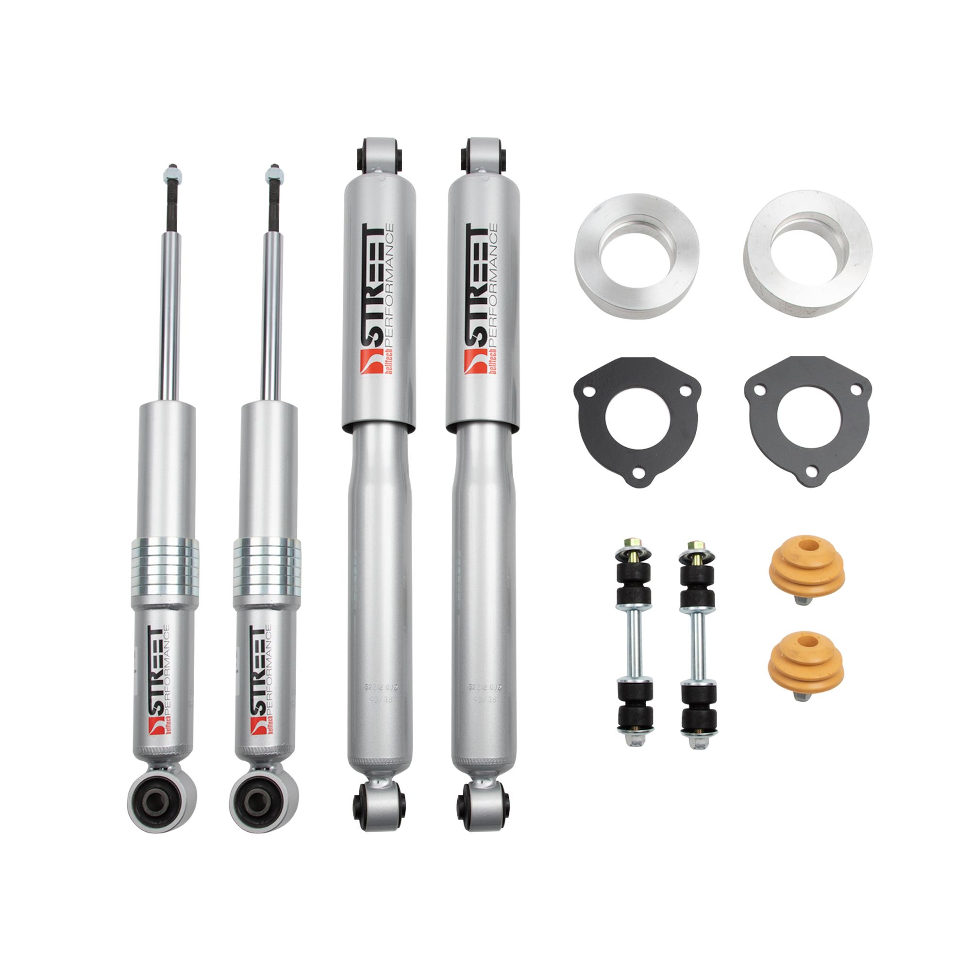 BELLTECH 1022SP LEVELING KITS 2.5 IN. COIL SPRING SPACER INC. FRONT AND REAR TRAIL PERFORMANCE STRUTS/SHOCKS 2015-2018 CHEVROLET COLORADO/CANYON 2WD/4WD (ALL CABS)