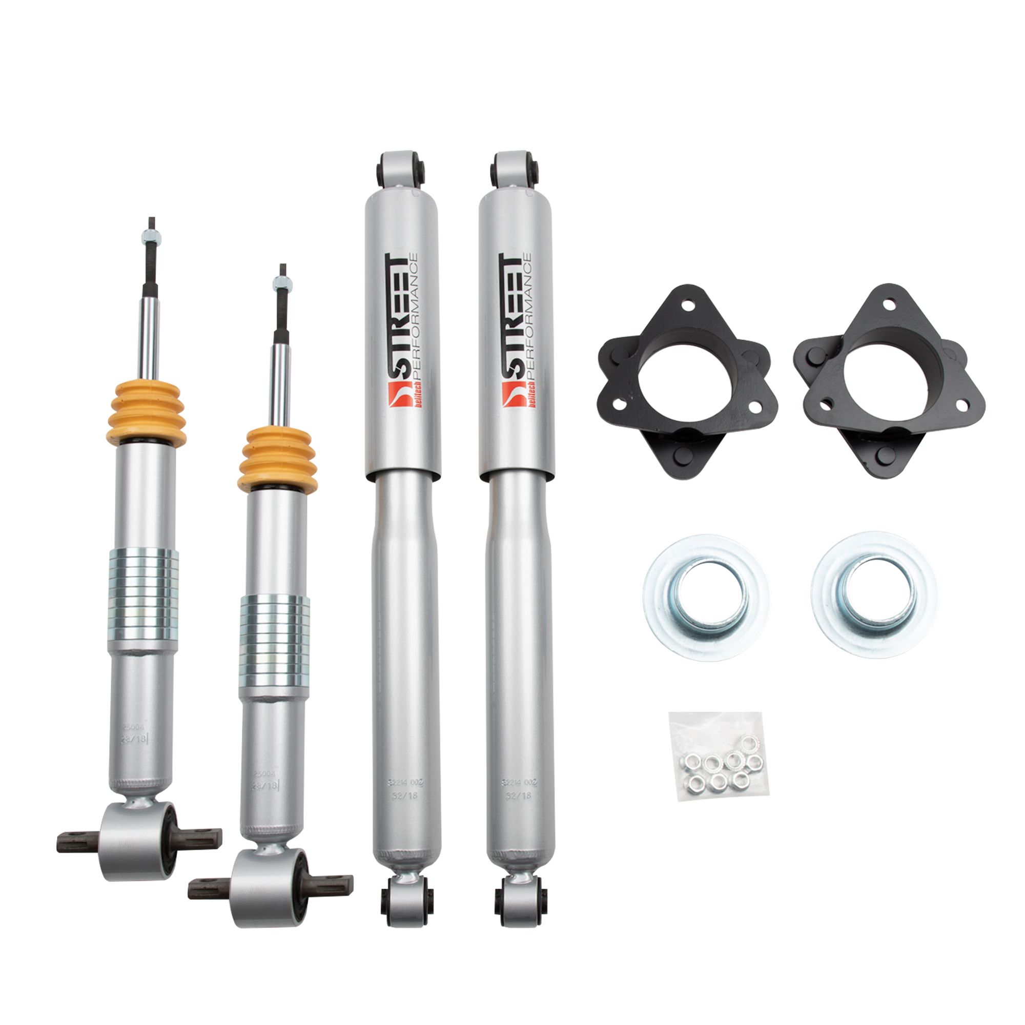 BELLTECH 1023SP LEVELING KITS 3 IN. COIL SPRING SPACER INC. FRONT AND REAR TRAIL PERFORMANCE STRUTS/SHOCKS 2007-2018 CHEVROLET SILVERADO/SIERRA 1500 2WD/4WD (ALL CABS) 3 IN.