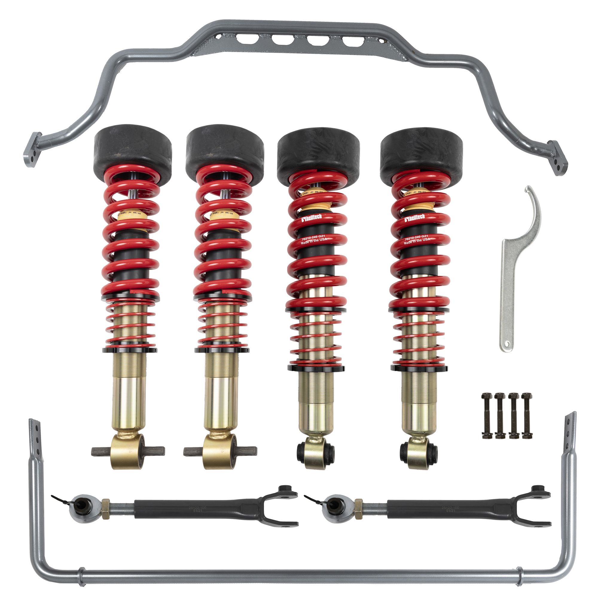 BELLTECH 1036HK PERF HANDLING KIT COMPLETE KIT INC. HEIGHT ADJUSTABLE FRONT COILOVERS & ANTI-SWAYBAR SET 2021+ GM SUBURBAN / YUKON XL 2WD/4WD LONG WHEELBASE