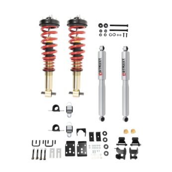 BELLTECH 1050SPC PERF COILOVER KIT COMPLETE KIT INC. HEIGHT ADJUSTABLE FRONT COILOVERS 2021+ FORD F-150 2WD -1IN. TO -3.5IN.F / -4.5IN.R