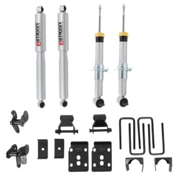 BELLTECH 1050SP LOWERING KIT FRONT AND REAR COMPLETE KIT W/ STREET PERFORMANCE STRUTS/SHOCKS 2021+ FORD F-150 2WD -1IN. TO -3.5IN. F / -4.5IN. R