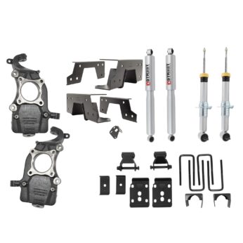 BELLTECH 1051SP LOWERING KIT FRONT AND REAR COMPLETE KIT W/ STREET PERFORMANCE STRUTS/SHOCKS 2021+ FORD F-150 2WD -2IN. TO -5.5IN. F / -6.5IN. R