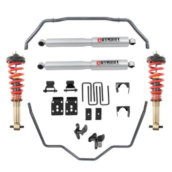 BELLTECH 1054HK PERF HANDLING KIT COMPLETE KIT INC. HEIGHT ADJUSTABLE FRONT COILOVERS & FRONT SWAY BAR 2021+ FORD F-150 4WD -1IN. TO -3.5IN. F / -5.5IN. R