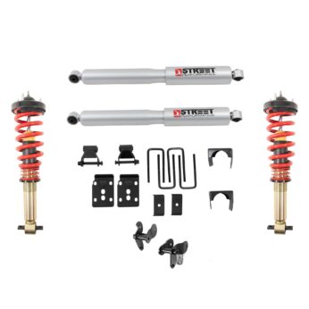 BELLTECH 1054SPC PERF COILOVER KIT COMPLETE KIT INC. HEIGHT ADJUSTABLE FRONT COILOVERS 2021+ FORD F-150 4WD -1IN. TO -3.5IN.F / -5.5IN.R