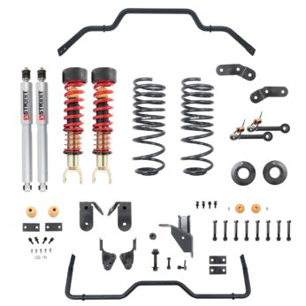 BELLTECH 1061HK PERF HANDLING KIT COMPLETE KIT INC. HEIGHT ADJUSTABLE FRONT COILOVERS & REAR SWAY BAR 2019+ RAM 1500 2WD/4WD 1-3IN. FRONT / 3-4IN. REAR