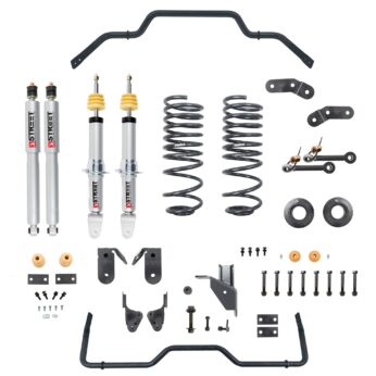 BELLTECH 1061SPS LOWERING KIT FRONT AND REAR COMPLETE KIT W/ STREET PERFORMANCE SHOCKS 2019+ RAM 1500 2WD/4WD 1-3IN. FRONT / 3-4IN. REAR
