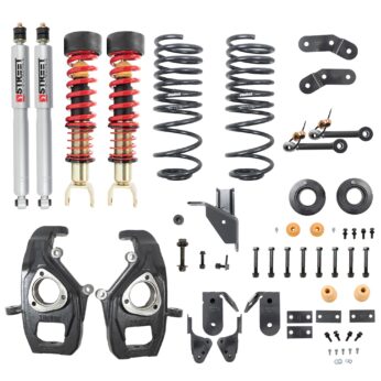 BELLTECH 1062SPC PERF COILOVER KIT COMPLETE KIT INC. HEIGHT ADJUSTABLE FRONT COILOVERS 2019+ RAM 1500 2WD/4WD 3-4IN. FRONT / 4-5IN. REAR