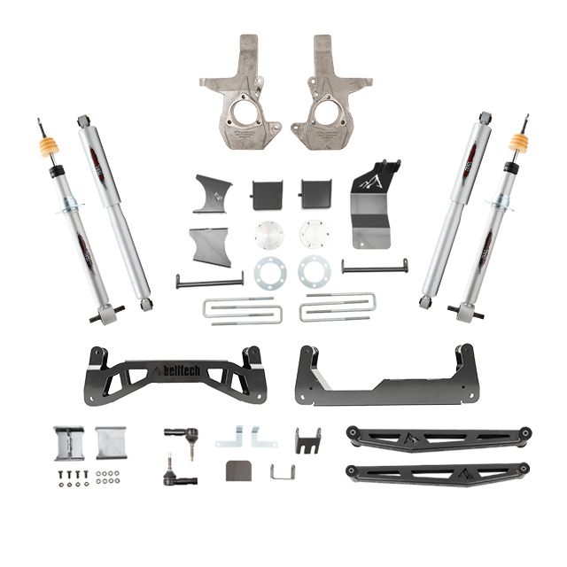 BELLTECH 150201TP LIFT KIT 7 IN. LIFT KIT INC. FRONT AND REAR TRAIL PERFORMANCE STRUTS/SHOCKS 2007-2016 SILVERADO / SIERRA 1500 4WD (EXT & CREW CAB) 7 IN. LIFT