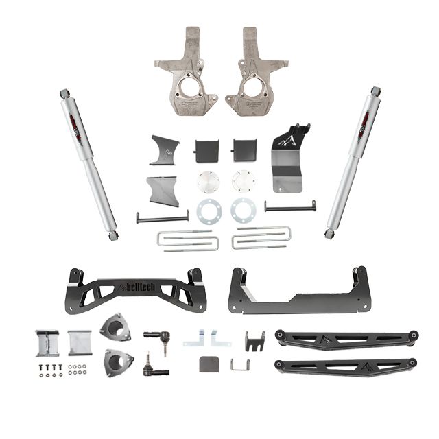 BELLTECH 150203BK LIFT KIT 7 IN. LIFT KIT INC. REAR TRAIL PERFORMANCE SHOCKS ONLY 2016-2018 SILVERADO / SIERRA 1500 4WD (EXT & CREW CAB) 7 IN. LIFT