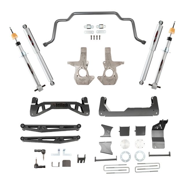 BELLTECH 150203TPS LIFT KIT 7 IN. LIFT KIT INC. FRONT AND REAR TRAIL PERFORMANCE STRUTS/SHOCKS 2016-2018 SILVERADO / SIERRA 1500 4WD (EXT & CREW CAB) 7 IN. LIFT W/ FRONT SWAY BAR