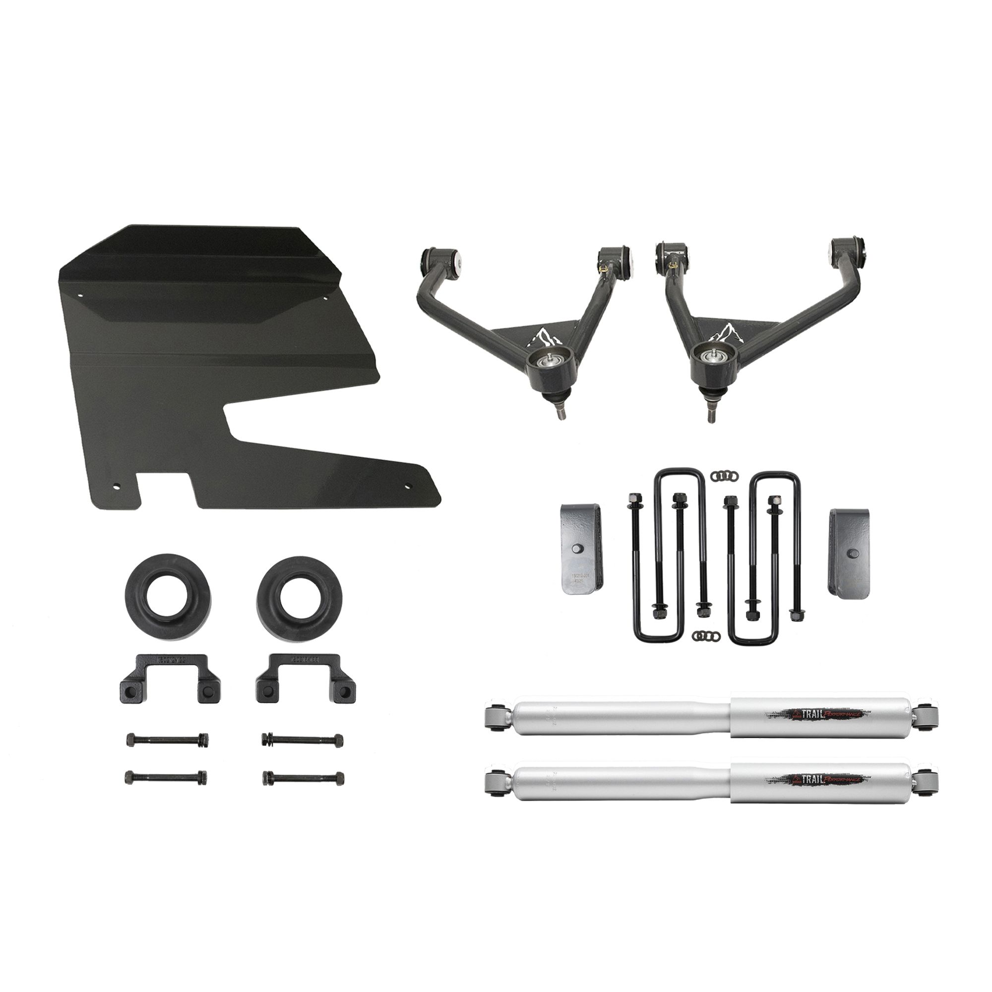 BELLTECH 150212BK LIFT KIT 4IN. LIFT KIT INC. REAR TRAIL PERFORMANCE SHOCKS ONLY 2019-2023 GM SILVERADO/SIERRA 1500 2WD/4WD 4IN. LIFT W/ TRAIL PERFORMANCE SHOCKS ONLY